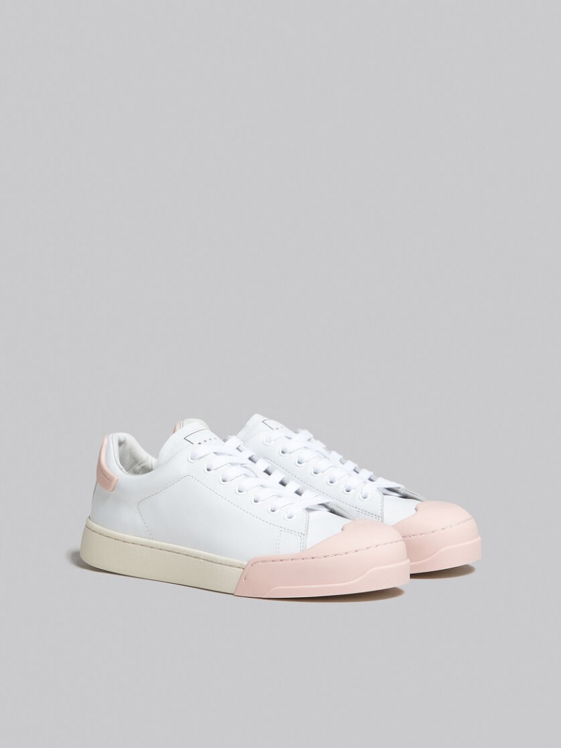 Marni Dada Bumper Sneaker Läder Vita Rosa | GSEEC46712