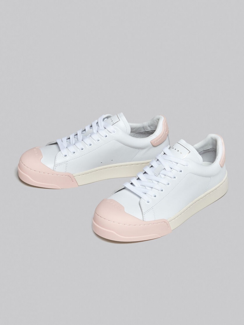 Marni Dada Bumper Sneaker Läder Vita Rosa | GSEEC46712