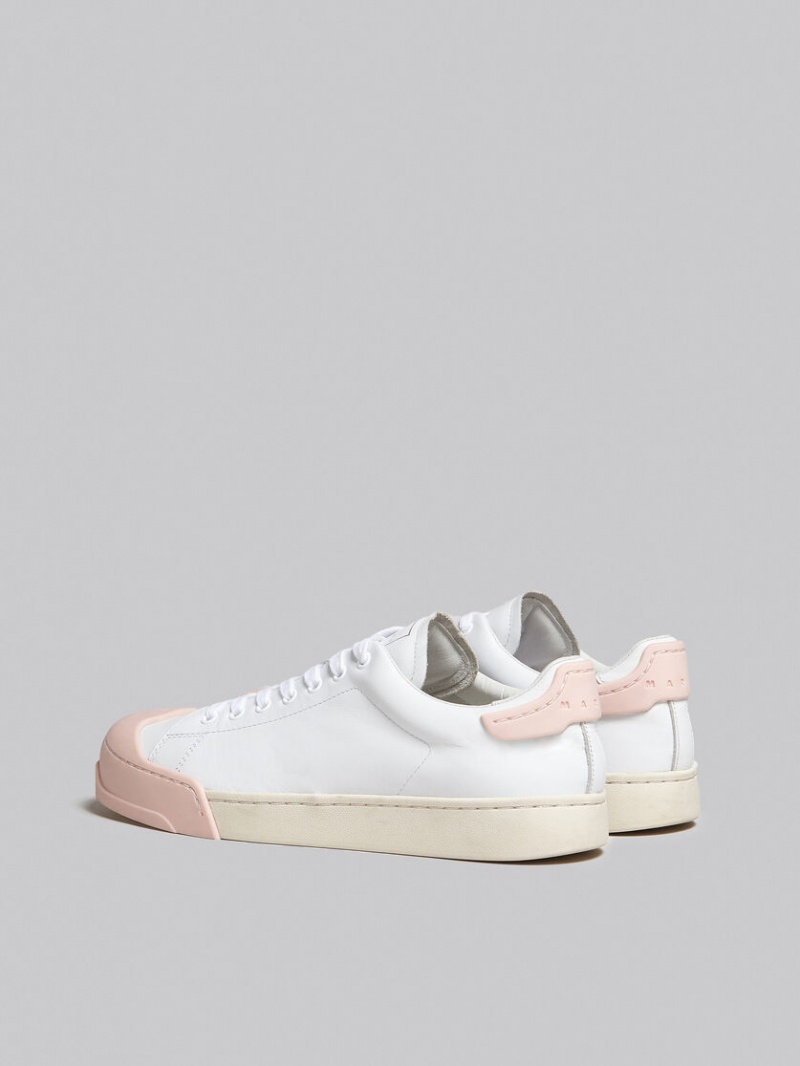 Marni Dada Bumper Sneaker Läder Vita Rosa | SEQCS20086