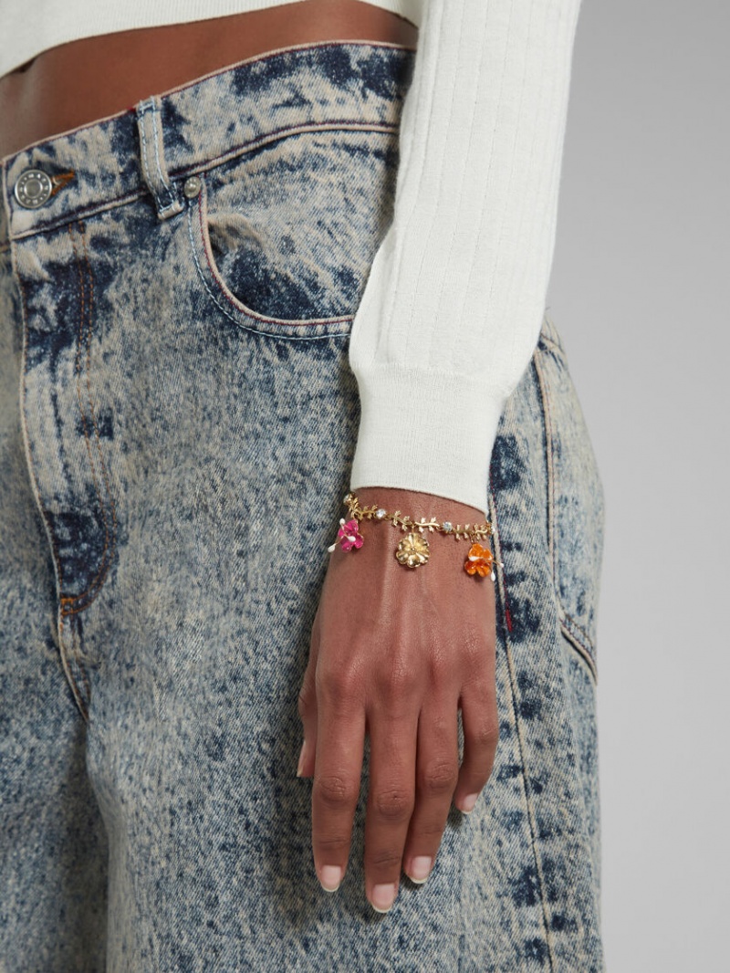 Marni Enamelled Flower Charm Bracelet Blommiga | ESEHC61013