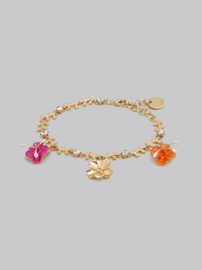 Marni Enamelled Flower Charm Bracelet Blommiga | ESEHC61013