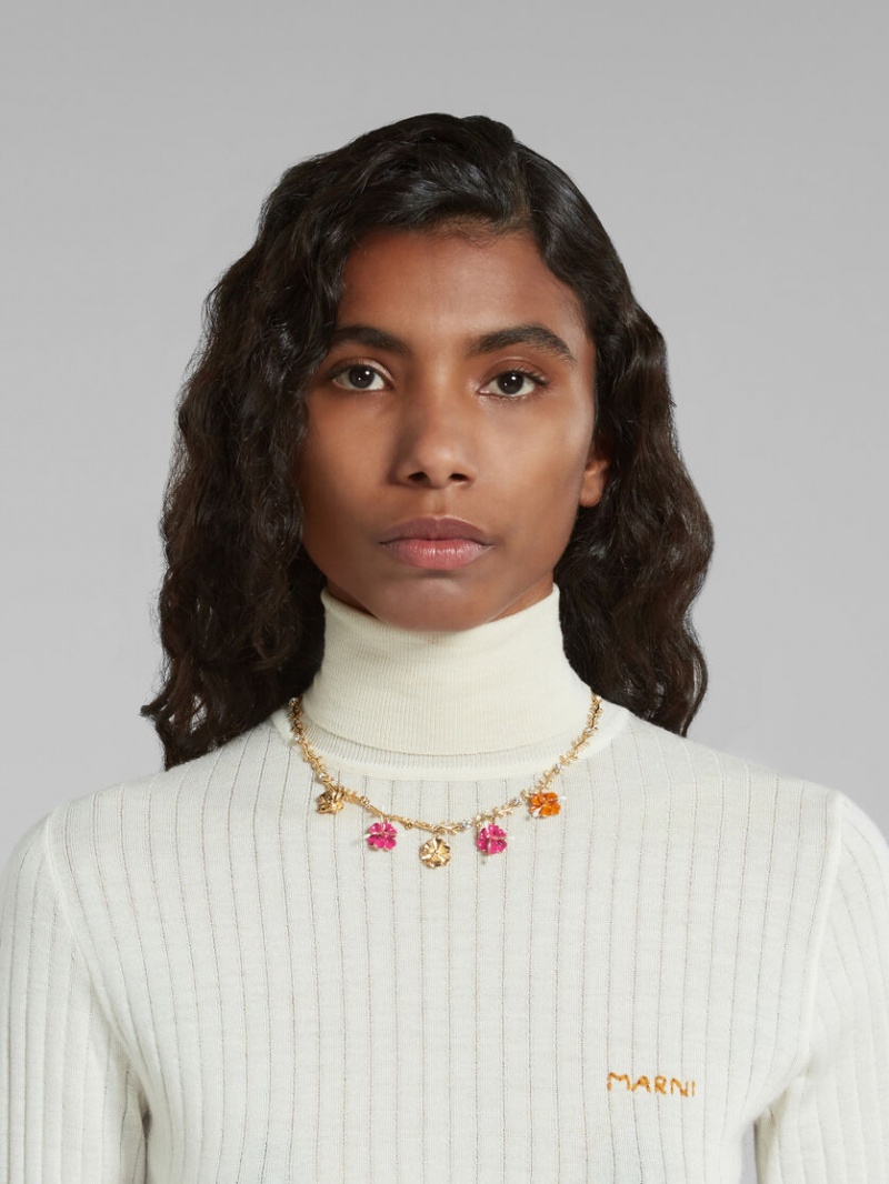 Marni Enamelled Flower Charm Necklace Blommiga | PSEER14866