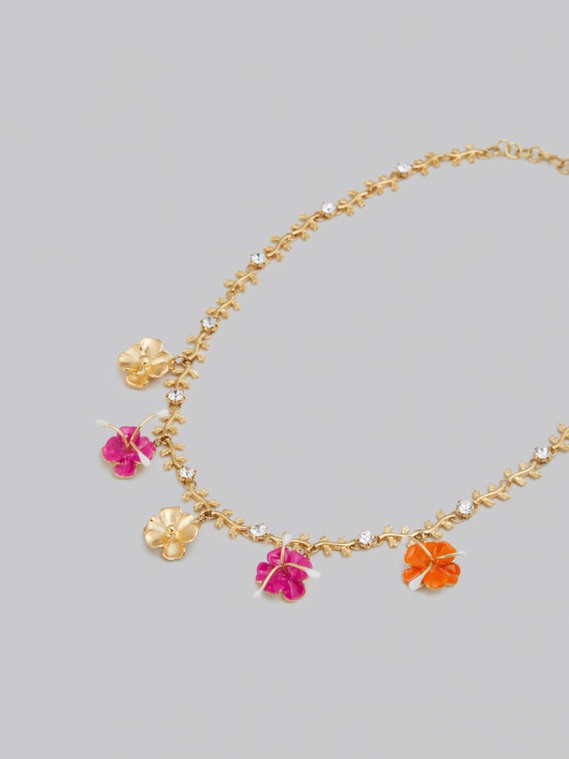 Marni Enamelled Flower Charm Necklace Blommiga | PSEER14866