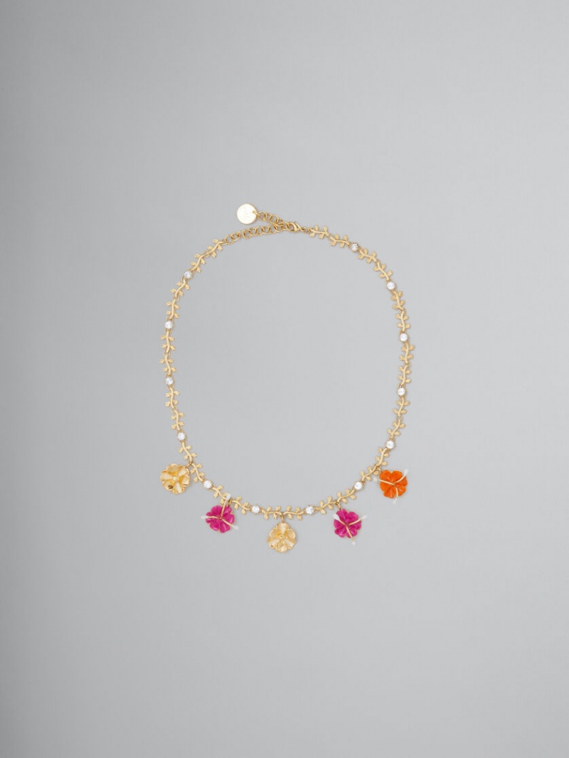 Marni Enamelled Flower Charm Necklace Blommiga | PSEER14866