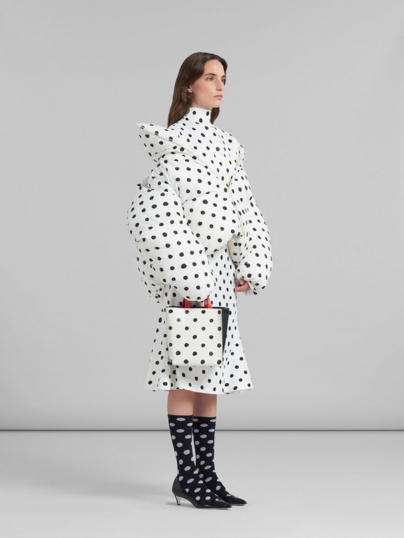 Marni Flared Satin Skirt With Polka Dots Vita | SEZDE30628