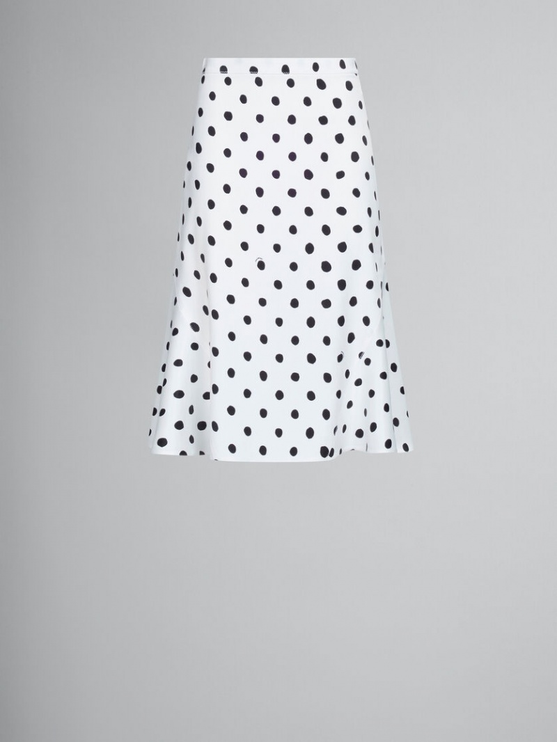 Marni Flared Satin Skirt With Polka Dots Vita | SEZDE30628