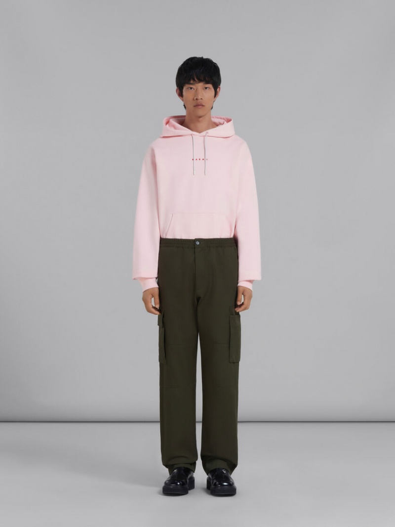 Marni Gabardine Cargo Pants With Drawstring Midja Gröna | SSEVO44980