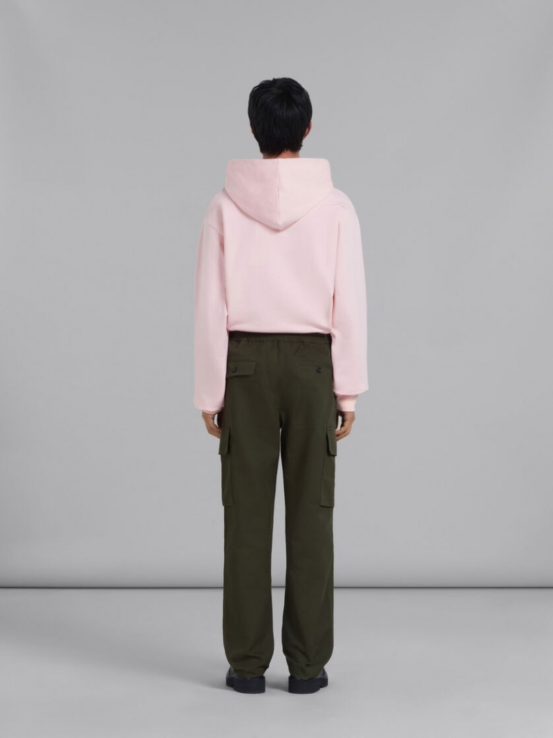 Marni Gabardine Cargo Pants With Drawstring Midja Gröna | SSEVO44980