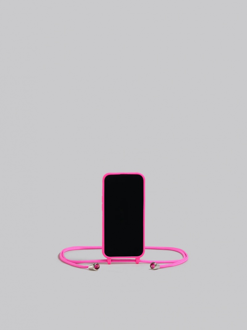 Marni Gummy Iphone Cover With Neck Rem Fuchsia | SEQAV94065