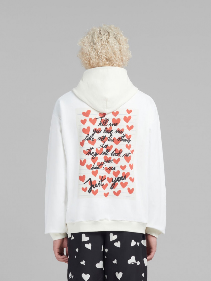 Marni Hoodie With Hearts Print Vita | SEZPD24377