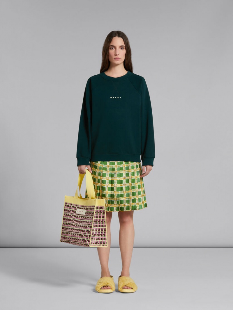 Marni Jacquard Shopping Ljusgula Bruna Rosa | ASEDF31578