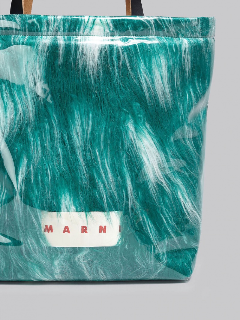 Marni Jade Coated Faux Fur Gröna | ESEVG79830