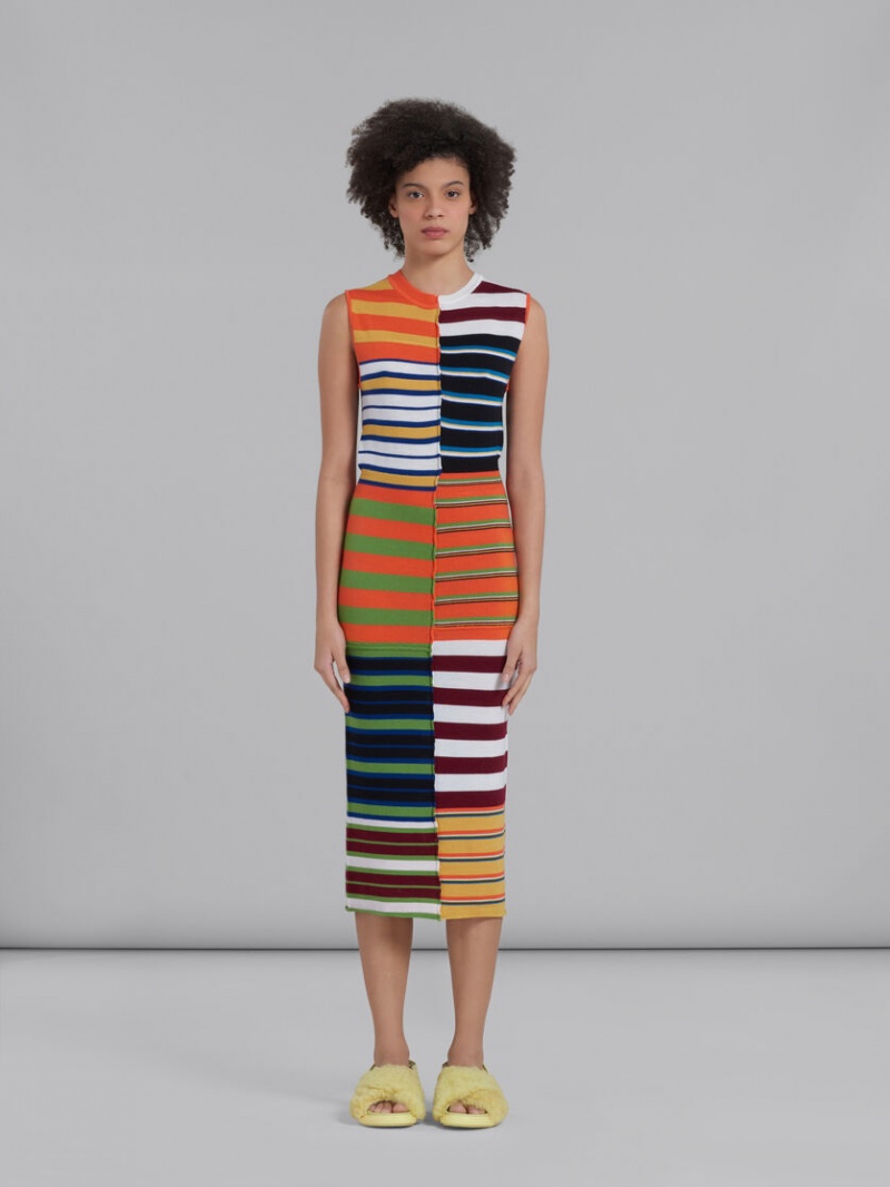 Marni Knit With Patchwork Stripes Colourful | ESEHC78054