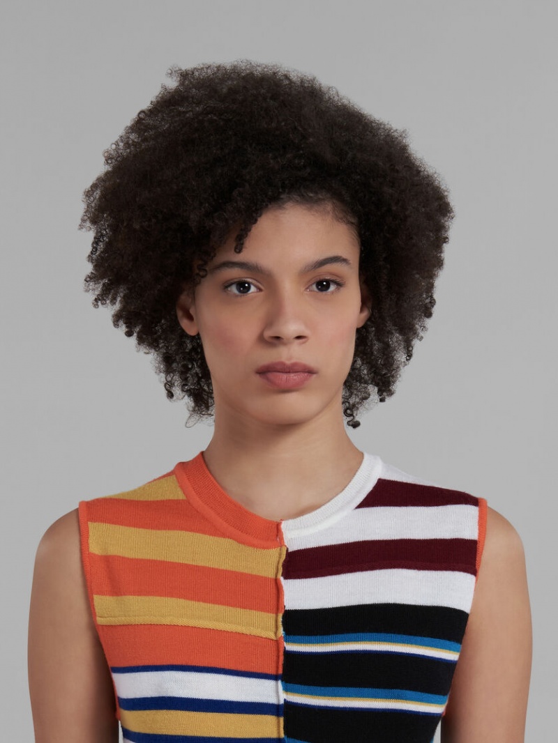 Marni Knit With Patchwork Stripes Colourful | ESEHC78054