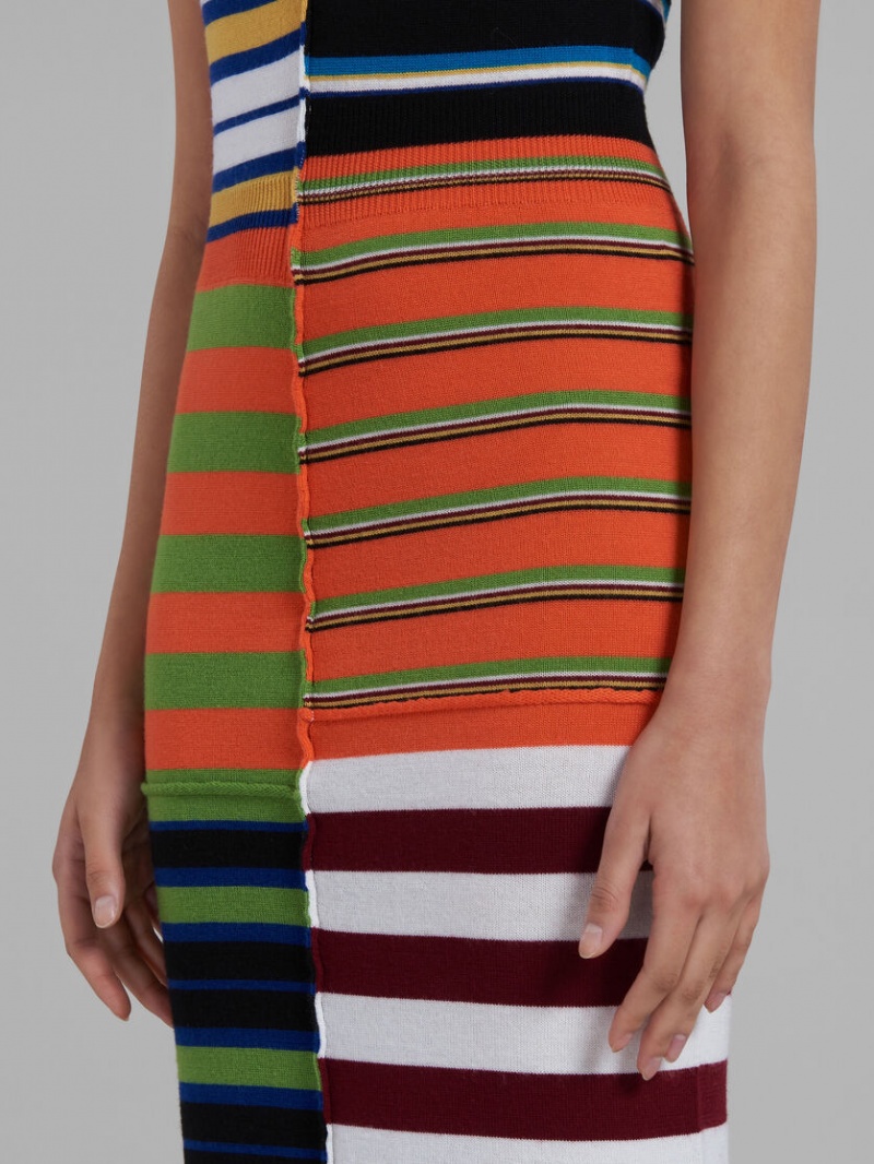 Marni Knit With Patchwork Stripes Colourful | ESEHC78054