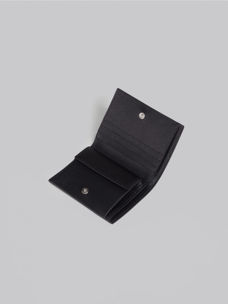 Marni Läder Bi-fold Wallet Svarta | LSETR40354