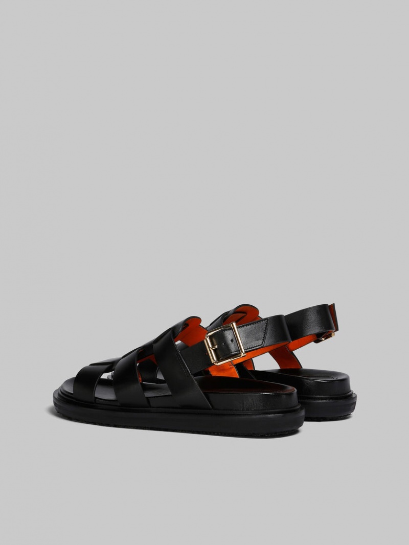 Marni Läder Gladiator Sandal Svarta | SEJKU85501