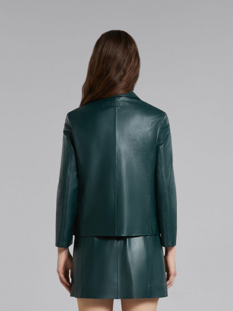 Marni Läder Jacket Gröna | SEDYB32842