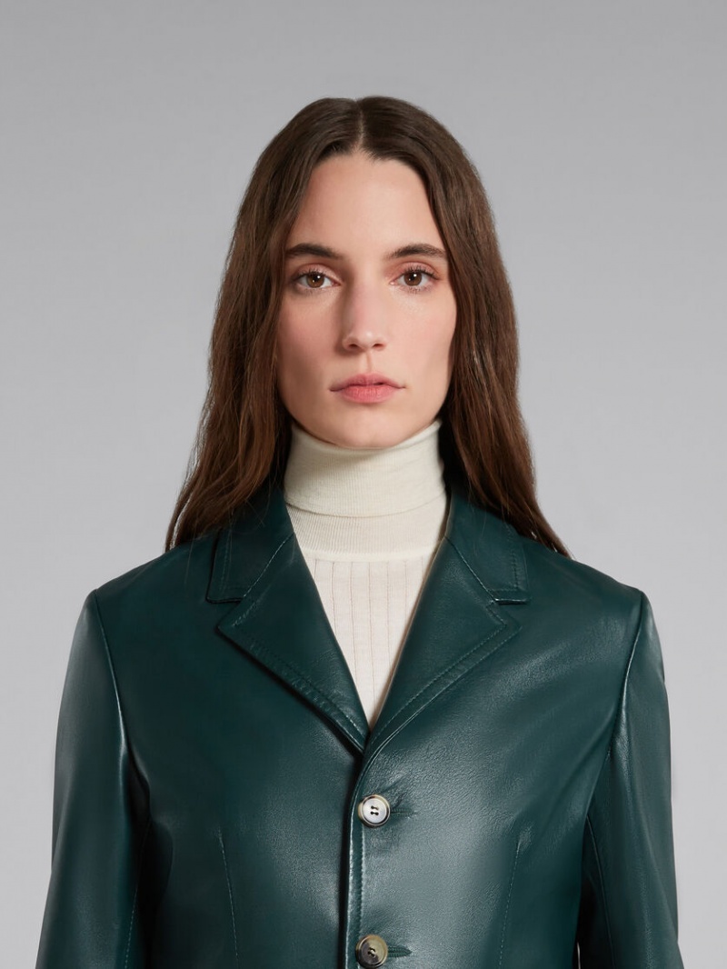 Marni Läder Jacket Gröna | SEDYB32842