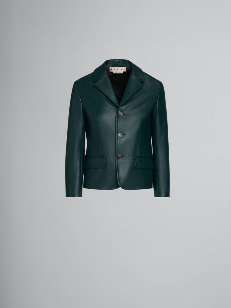 Marni Läder Jacket Gröna | SEDYB32842