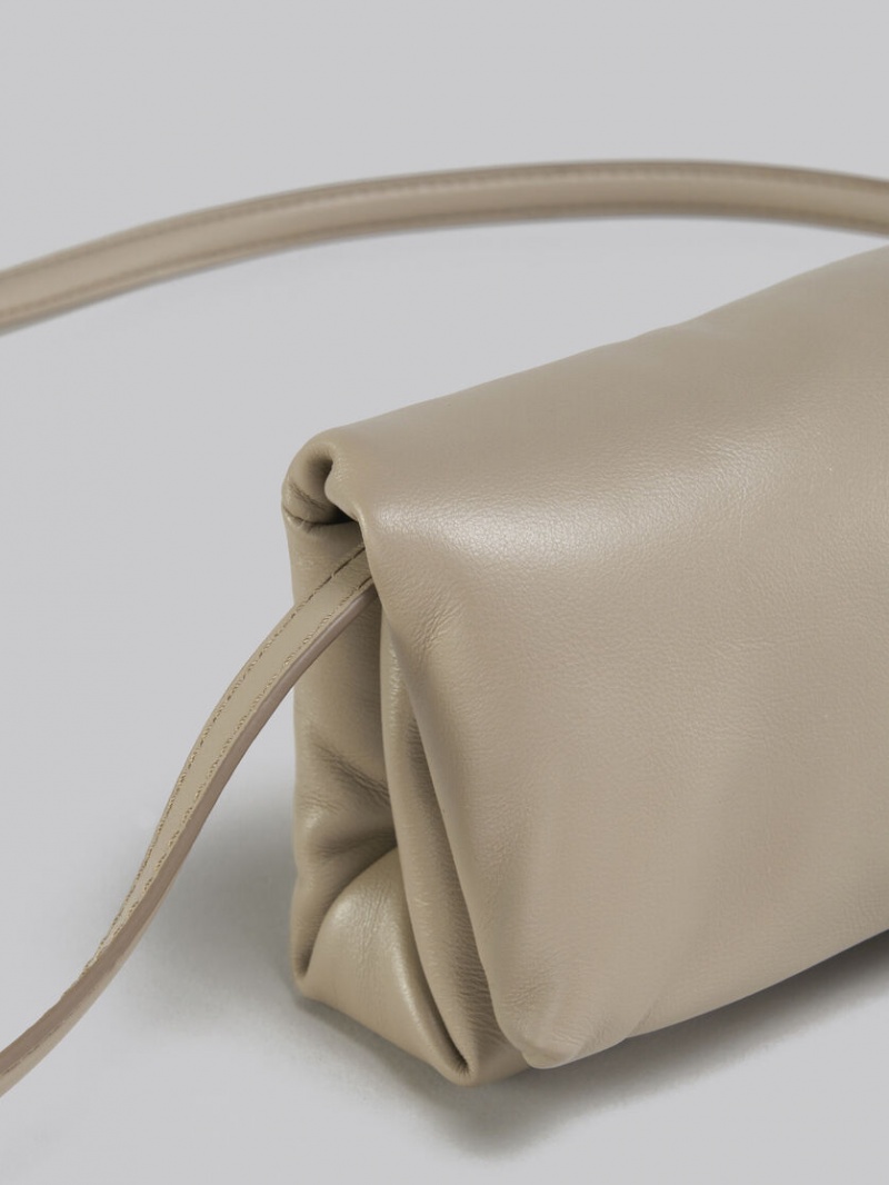 Marni Läder Mini Pouch Beige | YSEVQ29042