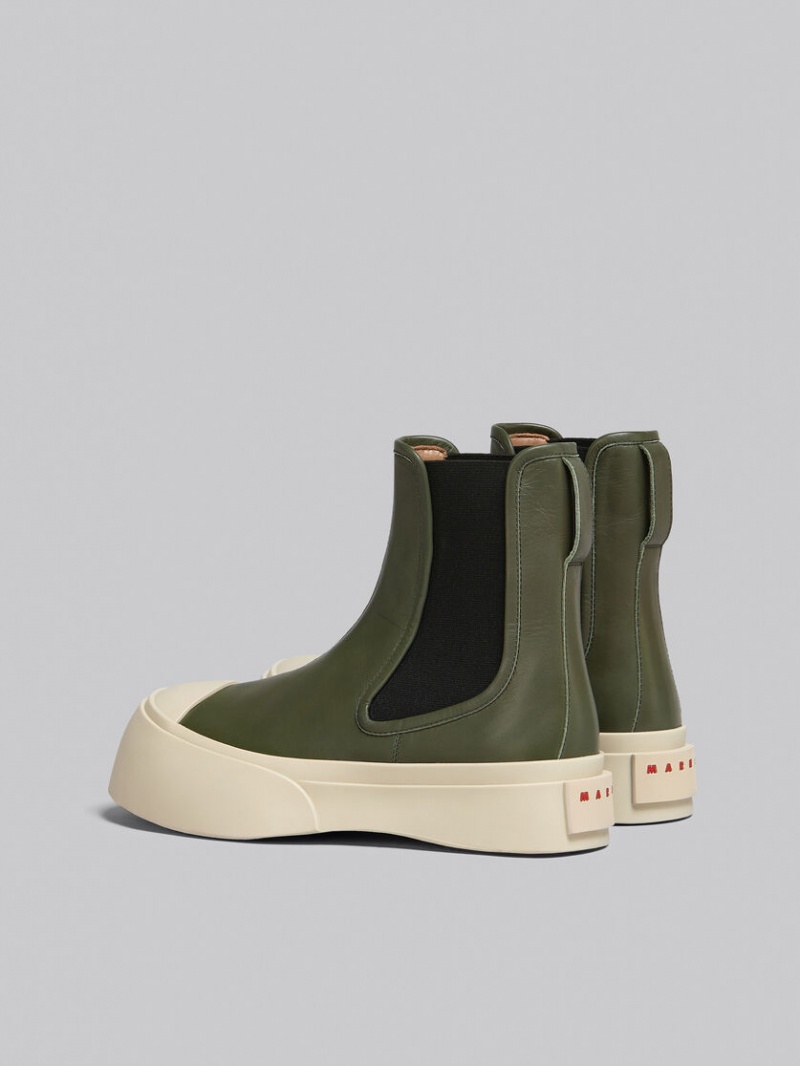 Marni Läder Pablo Chelsea Boot Gröna | SEJBT17129