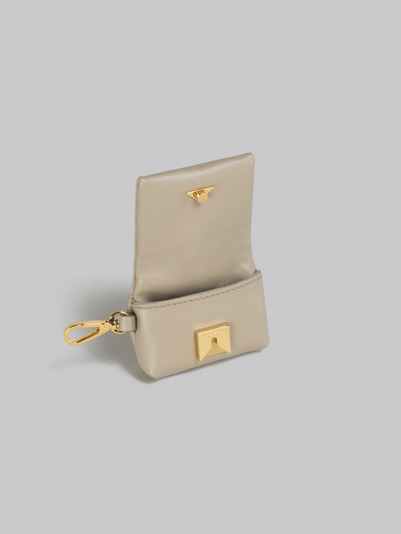 Marni Läder Prisma Airpods Case Beige | LSETR79735