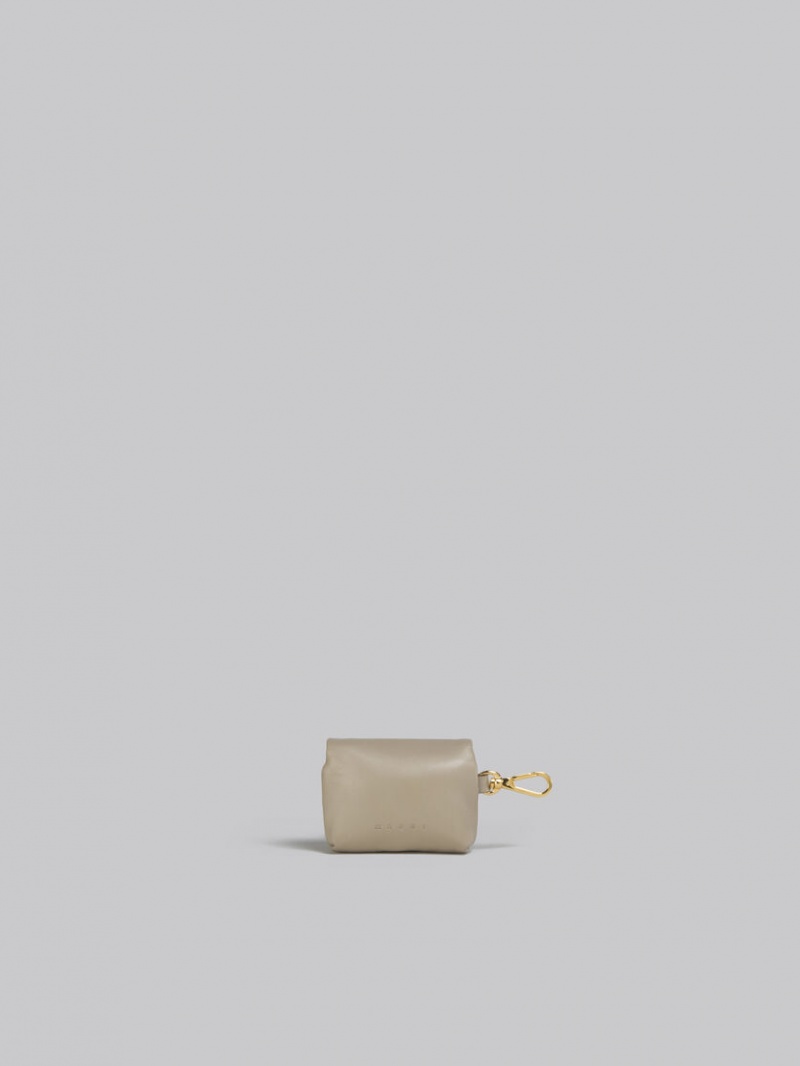 Marni Läder Prisma Airpods Case Beige | LSETR79735