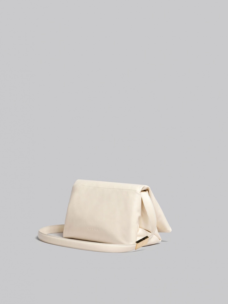 Marni Läder Prisma Shoulder Bag Vita | GSEEC37369