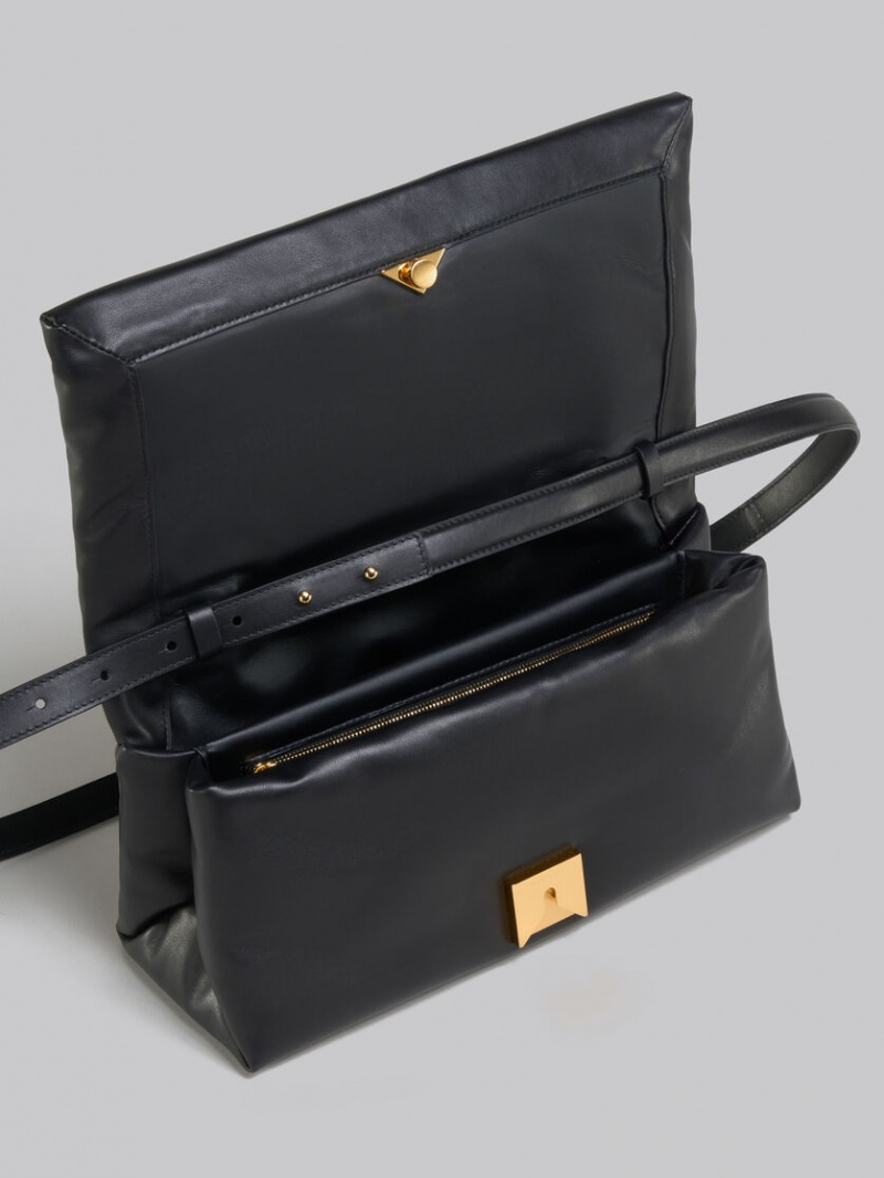 Marni Läder Prisma Top Handle Bag Svarta | PSEQX99996