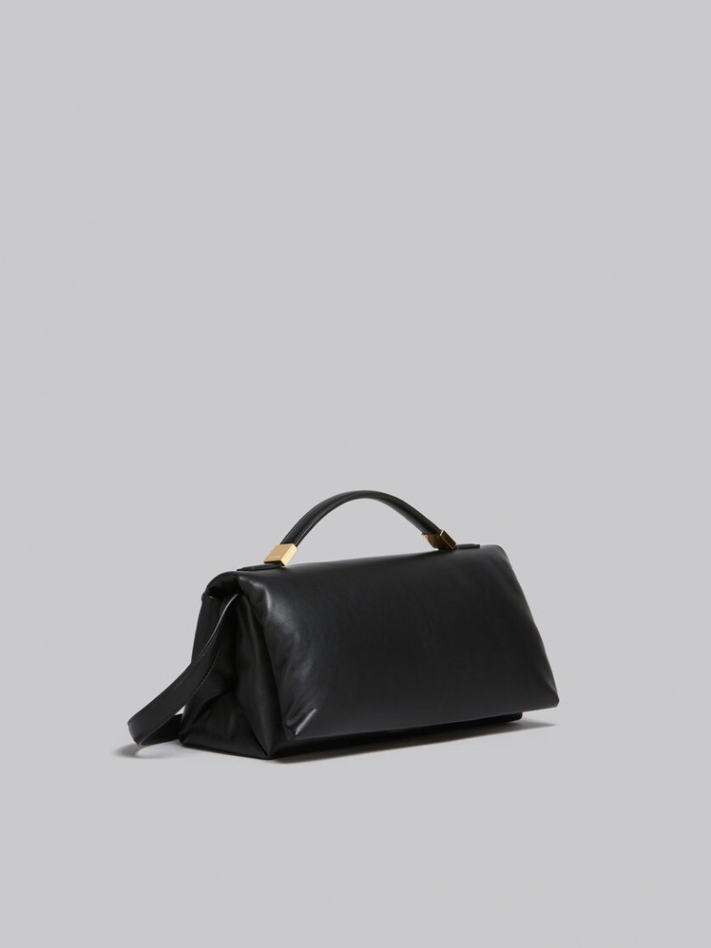 Marni Läder Prisma Top Handle Bag Svarta | PSEQX99996