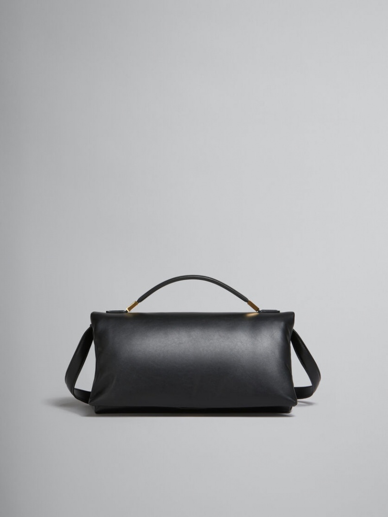 Marni Läder Prisma Top Handle Bag Svarta | PSEQX99996