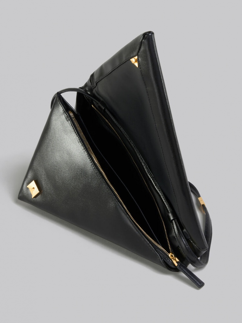 Marni Läder Prisma Triangle Bag Svarta | BSESD52340