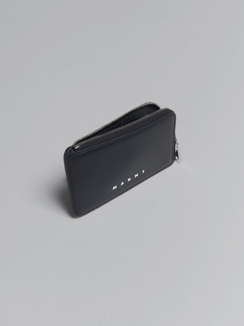 Marni Läder Zip-around Card Case Blå Svarta | FSEHY16216