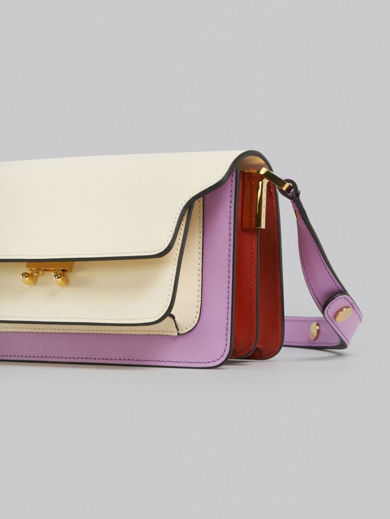 Marni Lilac Saffiano Läder Ew Trunk Bag Lila | SEJZR55699