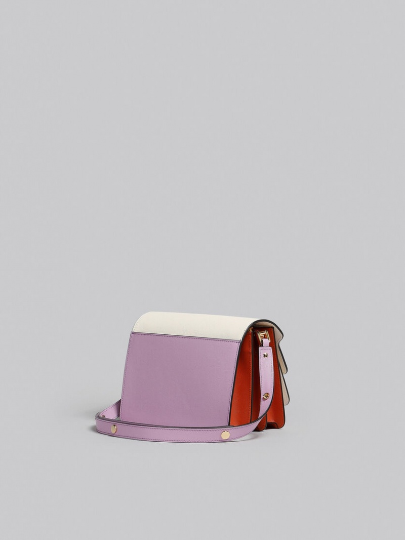 Marni Lilac Saffiano Läder Trunk Bag Lila | QSEWA29057