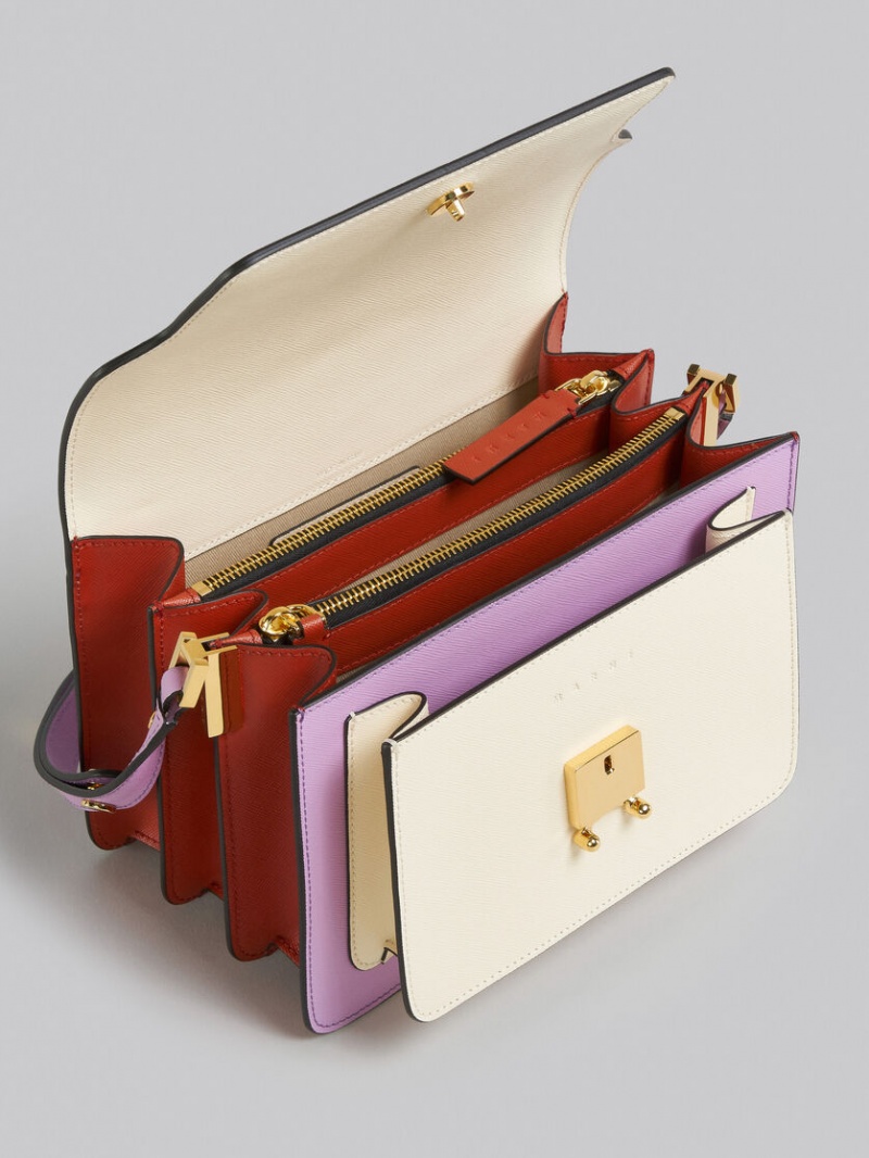 Marni Lilac Saffiano Läder Trunk Bag Lila | QSEWA29057