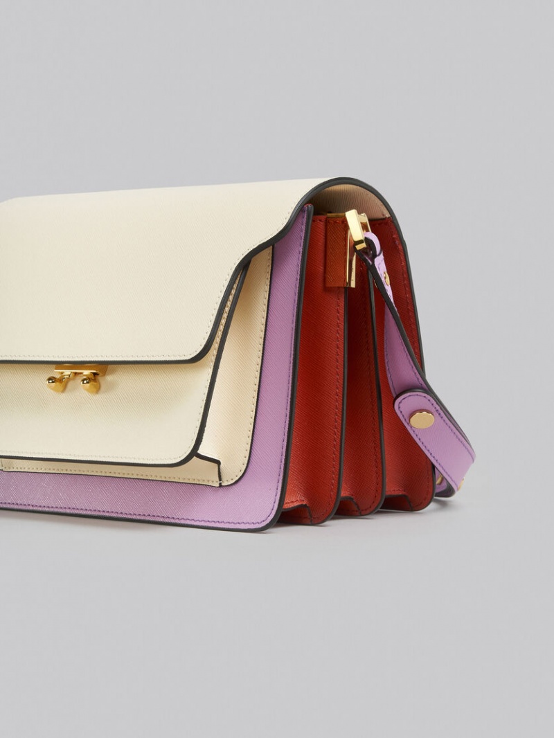 Marni Lilac Saffiano Läder Trunk Bag Lila | QSEWA29057