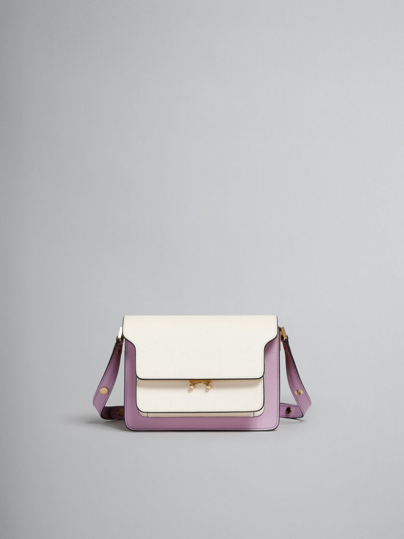 Marni Lilac Saffiano Läder Trunk Bag Lila | QSEWA29057