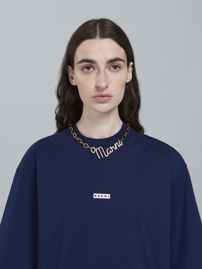 Marni Logo Necklace Guld | YSEVQ34633