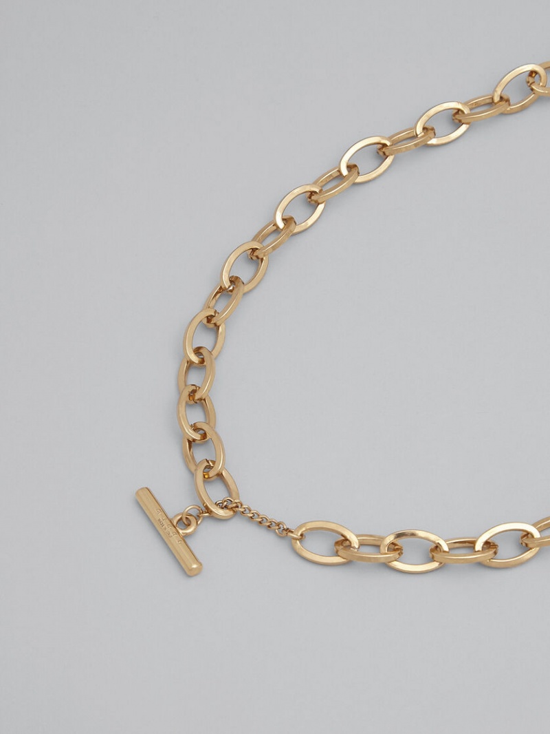 Marni Logo Necklace Guld | YSEVQ34633