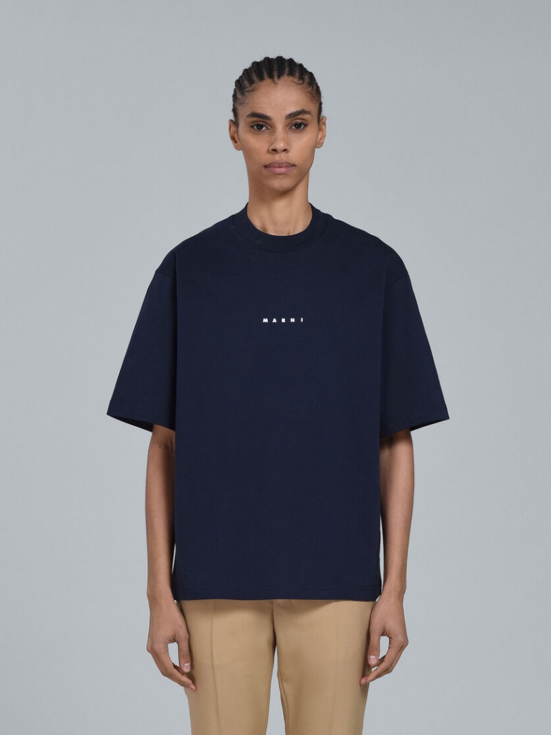 Marni Logo T-shirt Svarta | QSEUV41331