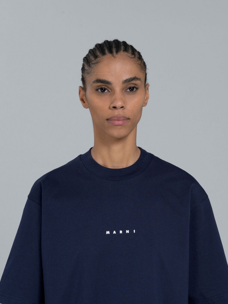 Marni Logo T-shirt Svarta | QSEUV41331