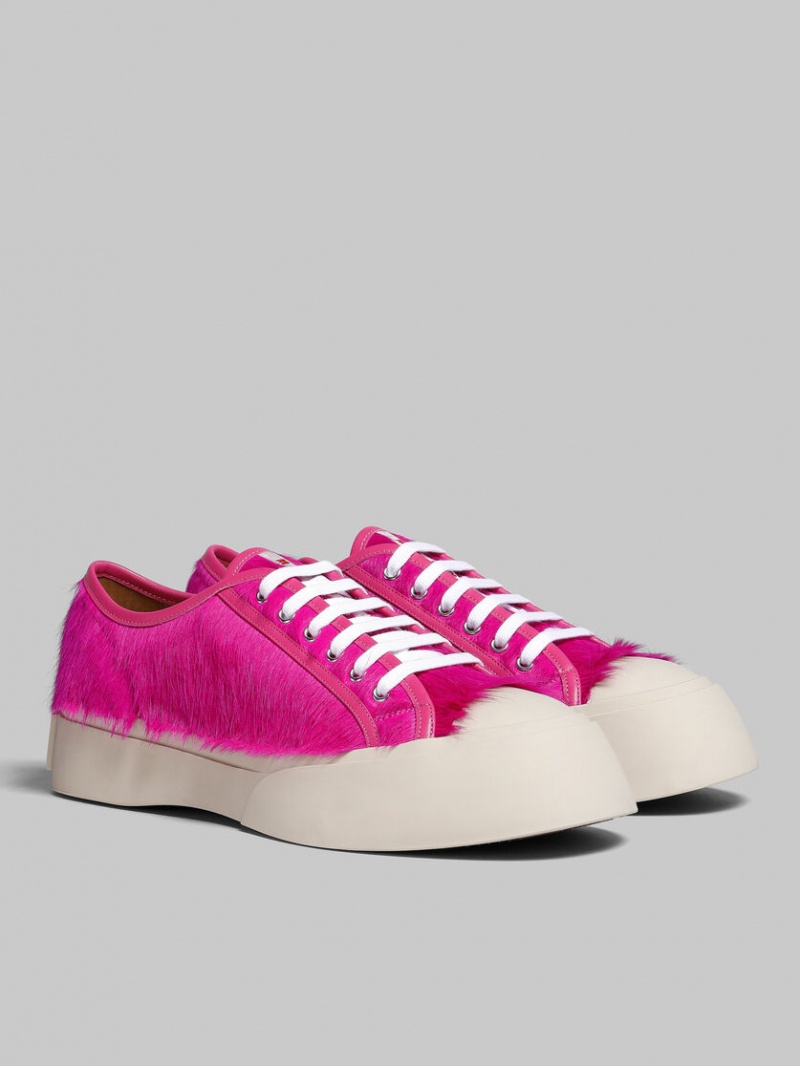 Marni Long-hair Calfskin Pablo Sneaker Fuchsia | SEICD34398