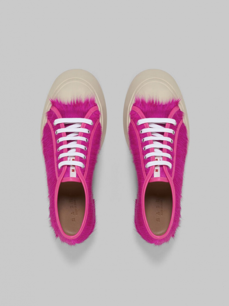 Marni Long-hair Calfskin Pablo Sneaker Fuchsia | SEICD34398