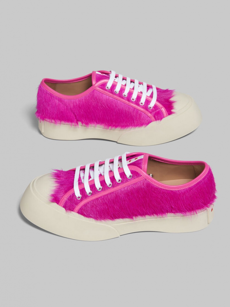 Marni Long-hair Calfskin Pablo Sneaker Fuchsia | SEICD34398