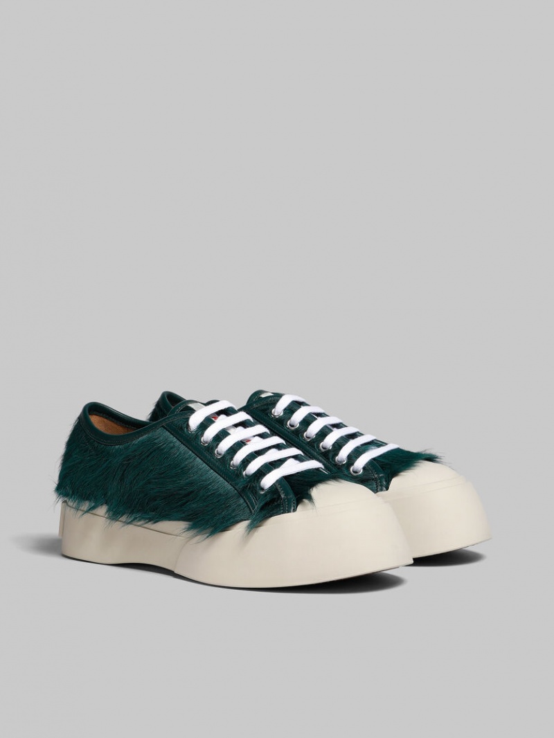 Marni Long-hair Calfskin Pablo Spets-up Sneaker Gröna | GSEUC73599