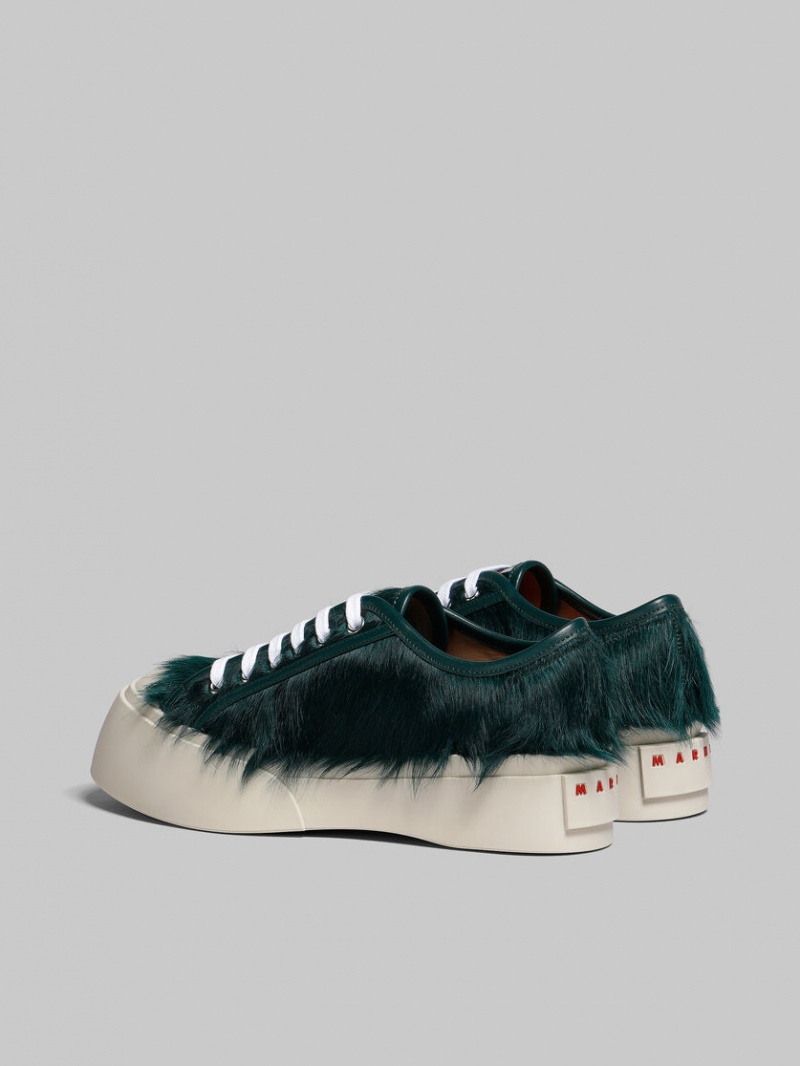 Marni Long-hair Calfskin Pablo Spets-up Sneaker Gröna | GSEUC73599