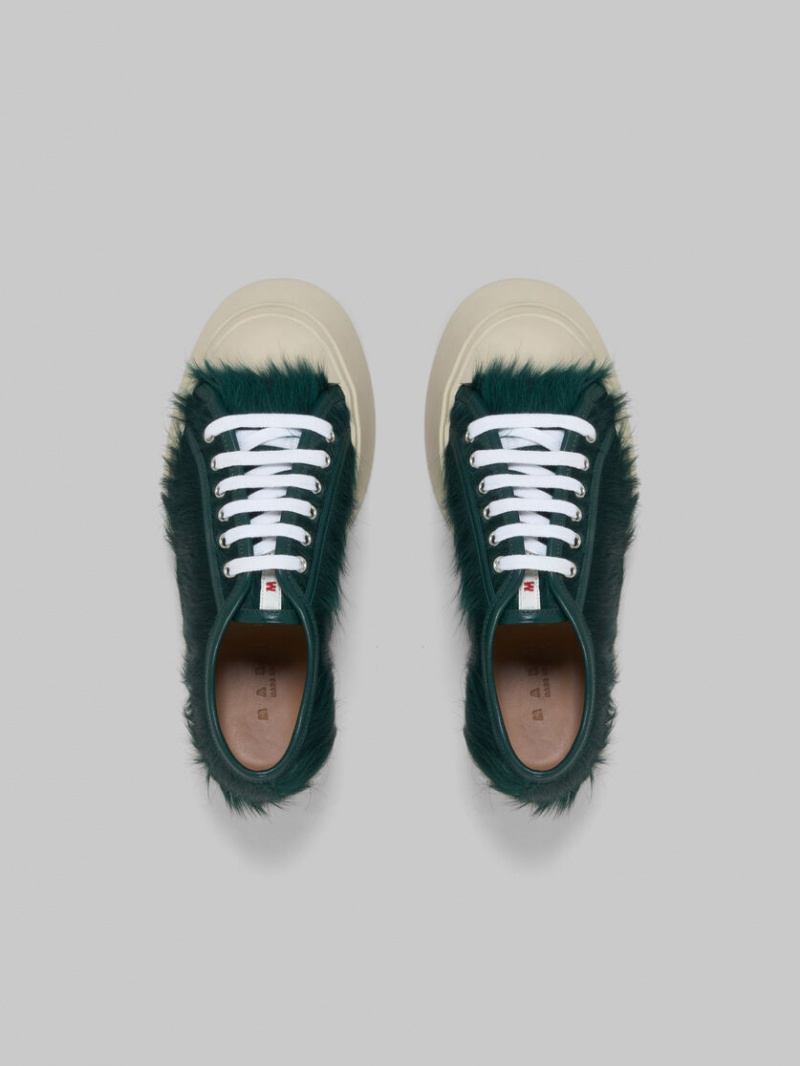 Marni Long-hair Calfskin Pablo Spets-up Sneaker Gröna | GSEUC73599