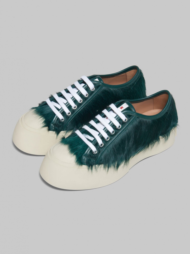 Marni Long-hair Calfskin Pablo Spets-up Sneaker Gröna | GSEUC73599